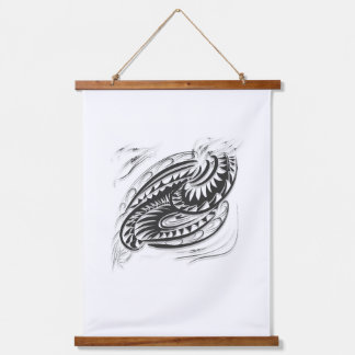 Zwart Wit Grafische Wandkunst voor Interieur Hangend Wandkleed