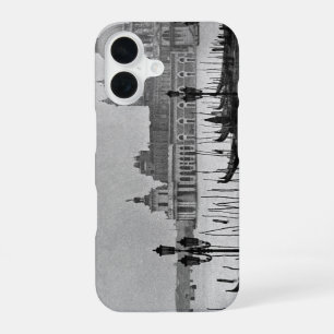 Zwart Wit Grand Canal Venetië Italië Reizen iPhone 16 Hoesje