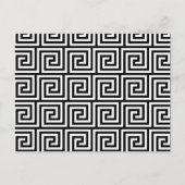 Zwart-wit Graphic Grieks Key Pattern Briefkaart (Voorkant)