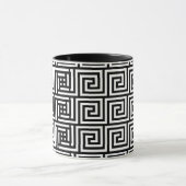 Zwart-wit Graphic Grieks Key Pattern Mok (Midden)