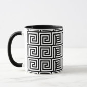 Zwart-wit Graphic Grieks Key Pattern Mok (Links)