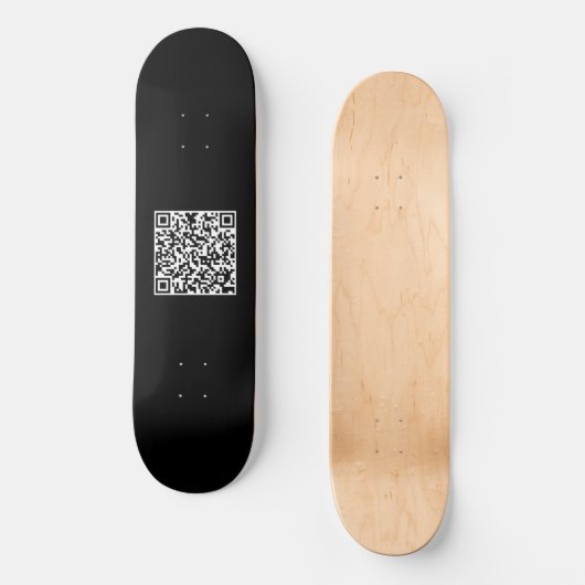 Zwart-wit grappige koel uw aangepaste QR-code Pro Skateboard (Voorkant)