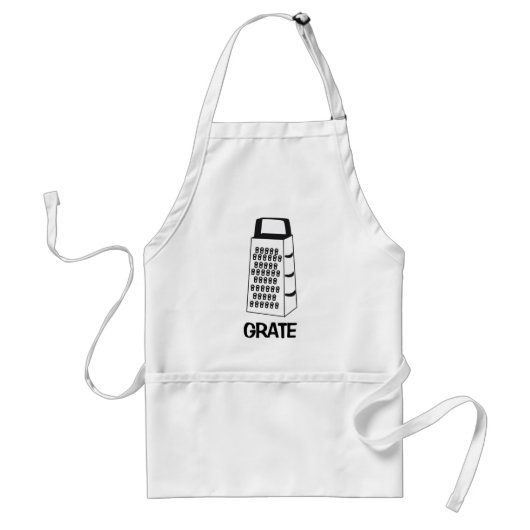 Zwart-wit "GRATE" Keukenclipkunstontwerp - Standaard Schort (Voorkant)
