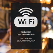 Zwart & Wit Gratis WI-FI Netwerk Internet Wachtwoo Raamsticker