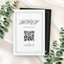 Zwart-wit grens QR code Oude Geld bruiloft