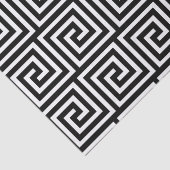 Zwart-wit Grieks sleutelpatroon Tissuepapier (Detail)