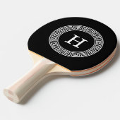 Zwart Wit Grieks Zeer belangrijk Rand Lijst Initia Tafeltennisbatje (Voorkant Gekanteld)