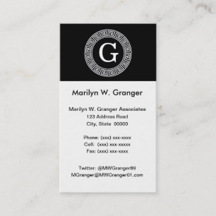 Zwart Wit Grieks Zeer belangrijk Rand Lijst Initia Visitekaartje