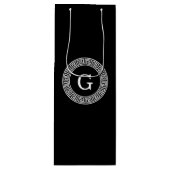 Zwart Wit Grieks Zeer belangrijk Rand Lijst Initia Wijn Cadeautas (Voorkant)