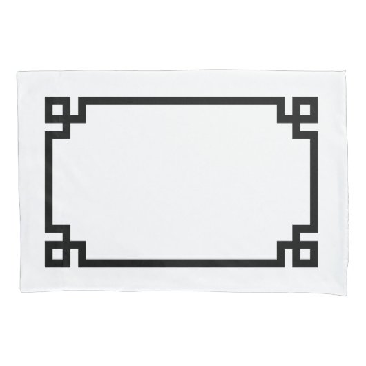 Zwart-wit Griekse sleutel grens standaard Kussensloop (Voorkant-Links)