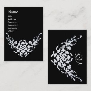 ZWART WIT GRIFFINS BLOEMMONOGRAM PAREL VISITEKAARTJE