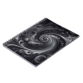 Zwart Wit Grijs Abstract Modern Eenvoudige Swirl Notitieboek (Linkerzijde)