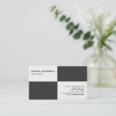 Zwart-wit grijs consultant Visitekaartje (Staand voorkant)