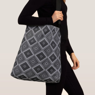 Zwart Wit Grijs Diamant Geometrisch  Crossbody Tas