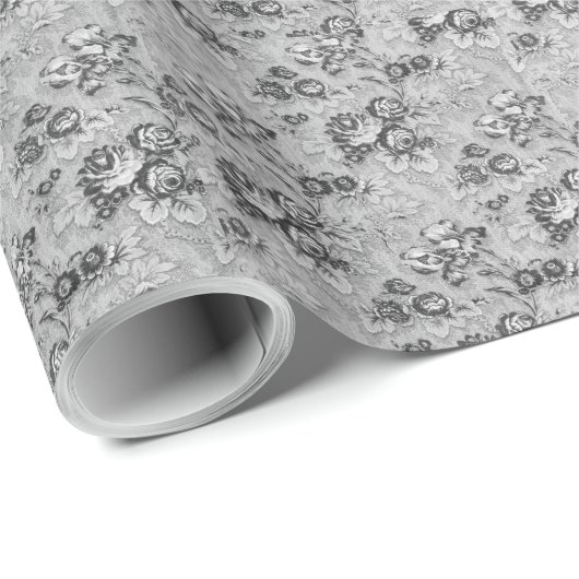 Zwart Wit & Grijs Faux Stof Panelen Cadeaupapier (Rol Hoek)