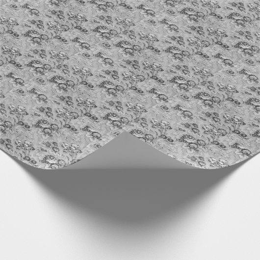 Zwart Wit & Grijs Faux Stof Panelen Cadeaupapier (Hoek)