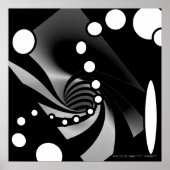 Zwart wit grijs Geometrisch Abstract Ontwerp Poster (Voorkant)