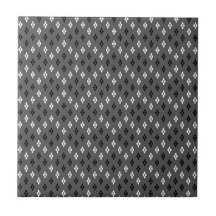 zwart-wit grijs geometrisch fijn patroon tegeltje