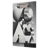 Zwart wit grijs geometrische vormen klembord (Links)