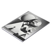 Zwart wit grijs geometrische vormen notitieboek (Linkerzijde)