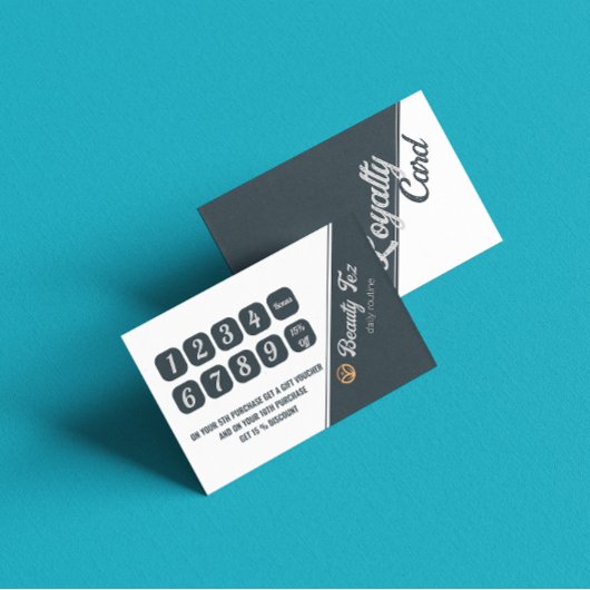 Zwart Wit Grijs Grijs Script Loyaliteit Visitekaartje