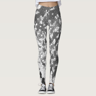 Zwart Wit Grijs Grijs Uniek patroon Leggings