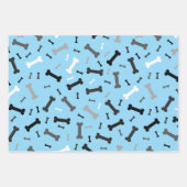 Zwart Wit Grijs Hond Botten Design Inpakpapier Vel (Voorkant)