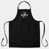 Zwart Wit Grijs Monogram Persoonlijk Schort (Voorkant)