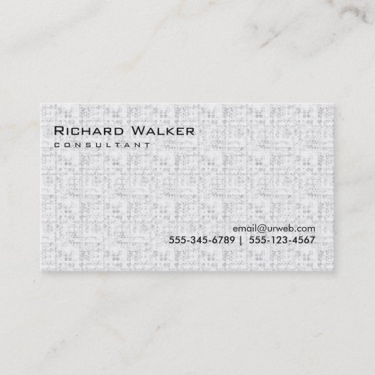 Zwart-wit grijs Professional Plain Cool Visitekaartje (Voorkant)