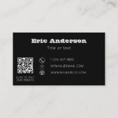 Zwart wit grijs QR code logo Visitekaartje (Achterkant)