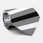 Zwart, wit, grijs Strippatroon Stropdas (Opgerold)