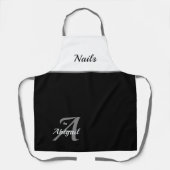 Zwart wit grijze nagels op "Jouw naam" Apron Schort (Voorkant)