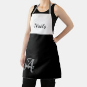 Zwart wit grijze nagels op "Jouw naam" Apron Schort (Insitu)