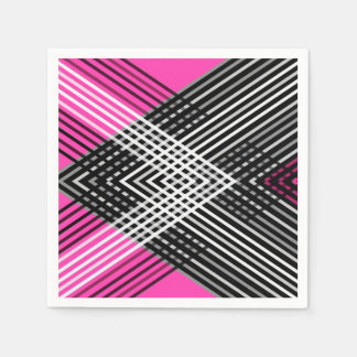 Zwart-wit-grijze verstrengelde strepen op een  servet