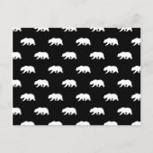 Zwart-wit Grizzly Beer Pattern Briefkaart (Voorkant)