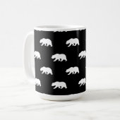 Zwart-wit Grizzly Beer Pattern Koffiemok (Voorkant links)