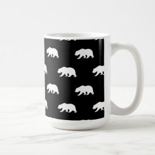 Zwart-wit Grizzly Beer Pattern Koffiemok