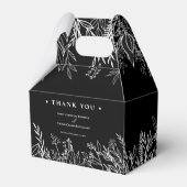 Zwart-wit groen bruiloft bedankdoosjes (Voorkant Zijde)