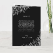 Zwart-wit groen bruiloft gevouwen programma (Achterkant)