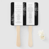 Zwart-wit groen bruiloft programma handwaaier (Voorkant en achterkant)