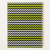Zwart wit groen Chevron Zigzag Monogram Planner (Achterkant)