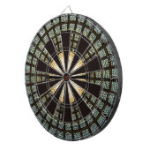 Zwart wit groen en rood Marokkaanse Stijl patroon Dartbord (Voorkant Rechts)