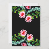 Zwart Wit Groen Eucalyptus Bloemen Vrijgezellenfee Kaart (Achterkant)