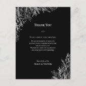 Zwart-wit groen Receptie Dank u kaart (Voorkant)
