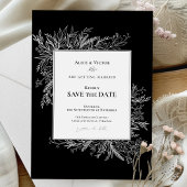 Zwart-Wit Groene Huwelijksmonogram Save The Date