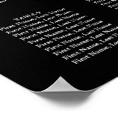 Zwart-Wit Groene Huwelijkszitplaatskaart Poster (Hoek)