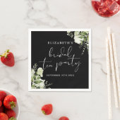 Zwart-Wit Groene Script Bruids Thee Party Servet (Insitu)