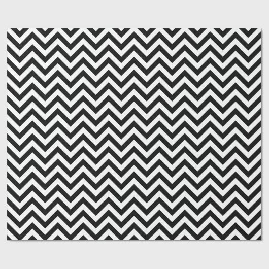 Zwart-wit groot Chevron ZigZag Pattern Cadeaupapier (Vlak)