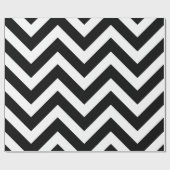 Zwart-wit Groot formaat Chevron Stripes Cadeaupapier (Vlak)