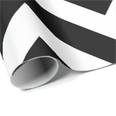 Zwart-wit Groot formaat Chevron Stripes Cadeaupapier (Rol Hoek)